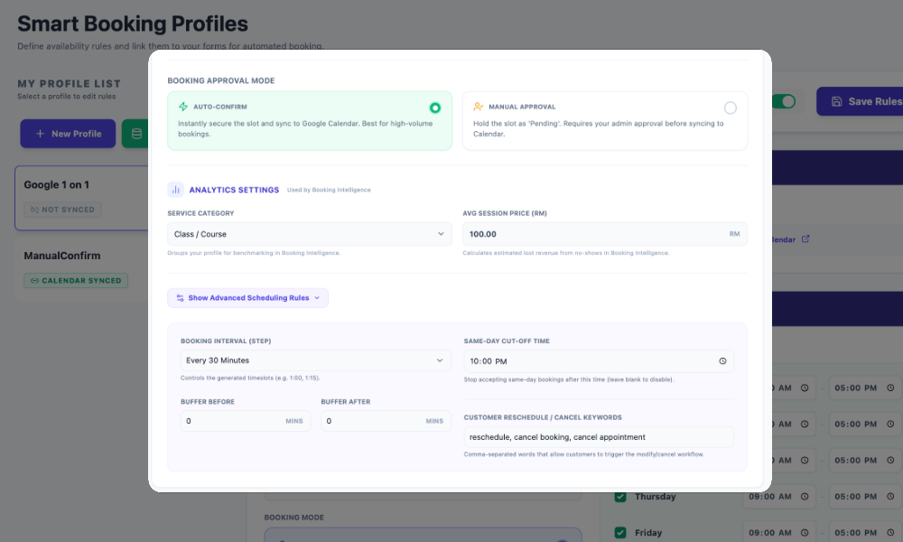 Booking Approvals