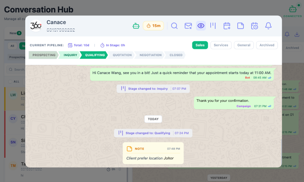 Customer Timeline